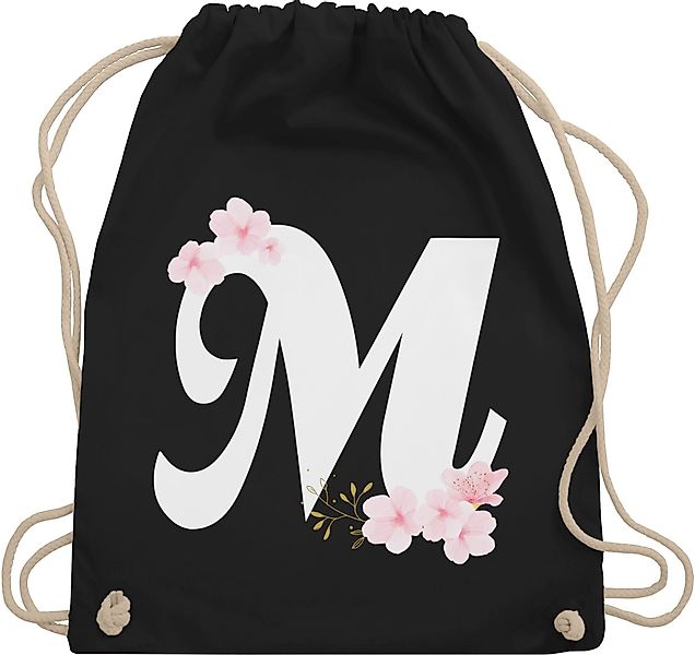 Shirtracer Turnbeutel Buchstabe M mit Kirschblüten, günstig online kaufen