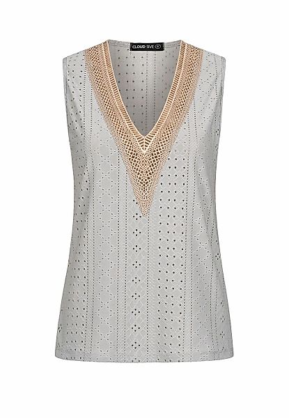 CLOUD 5IVE Klassische Bluse "CLOUD 5IVE Top mit Lochmuster und V-Neck" günstig online kaufen