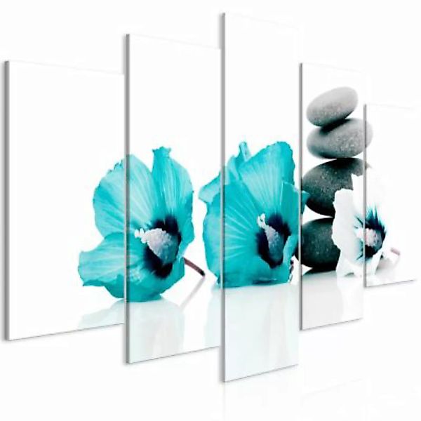 artgeist Wandbild Calm Mallow (5 Parts) Wide Turquoise mehrfarbig Gr. 200 x günstig online kaufen