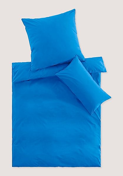 hessnatur Perkal Bettwäsche-Set aus Bio-Baumwolle - blau - Größe 135x200 / günstig online kaufen