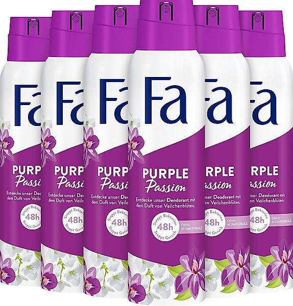 FA Deo-Spray Purple Passion, 6x 150 ml, Vorratspack, 6-tlg., hautfreundlich günstig online kaufen