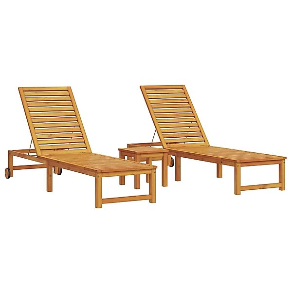 vidaXL Sonnenliege mit Tisch Massivholz Akazie 3333829 günstig online kaufen