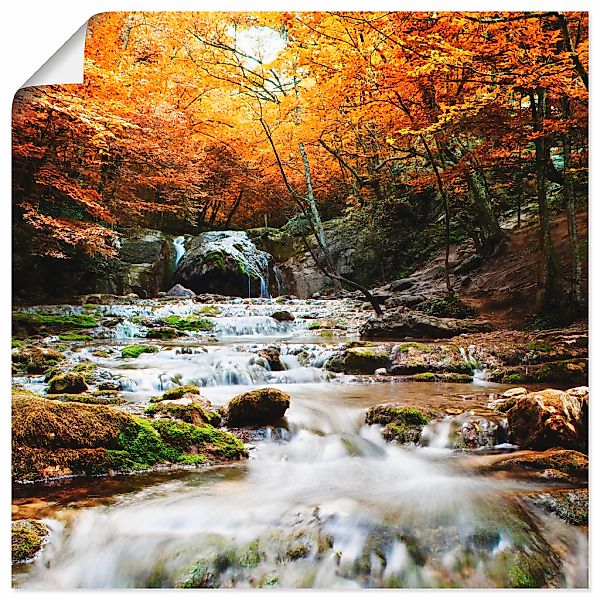 Artland Wandbild "Herbstlicher Wasserfall" Gewässer 1 Stk. tlg. als Poster, günstig online kaufen