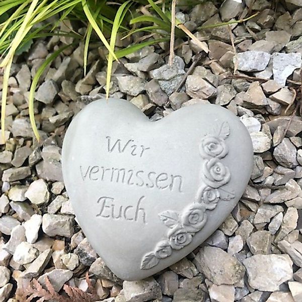 Radami Gartenfigur Grabherz Gedenkstein "Wir vermissen günstig online kaufen