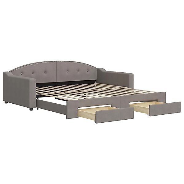 vidaXL Tagesbett Ausziehbar mit Schubladen Taupe 100x200 cm Stoff1909283 günstig online kaufen