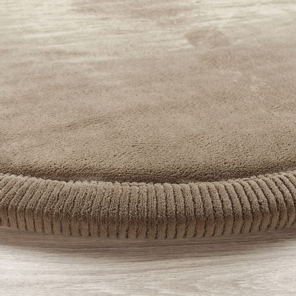 Paco Home Teppich "Tatami 475" rund 24 mm Höhe Kurzflor, Uni Farben, mit Me günstig online kaufen