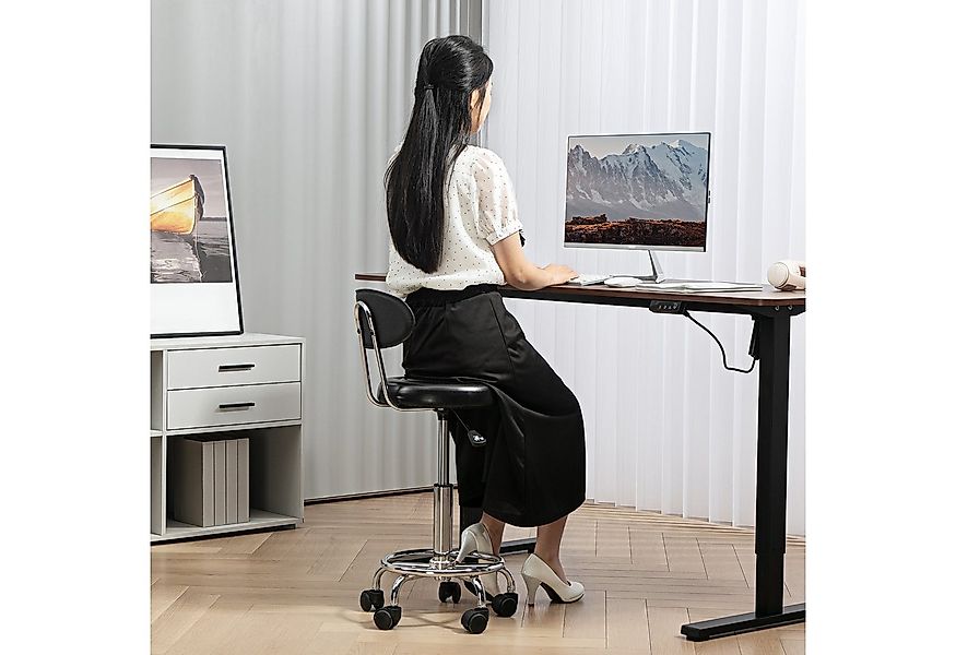 HOMCOM Rollsitz höhenverstellbar Drehhocker (Arbeitshocker mit Verstellbare günstig online kaufen
