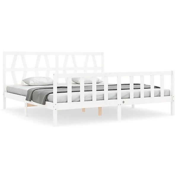 vidaXL Massivholzbett ohne Matratze Weiß 200x200 cm Kiefernholz 3192512 günstig online kaufen