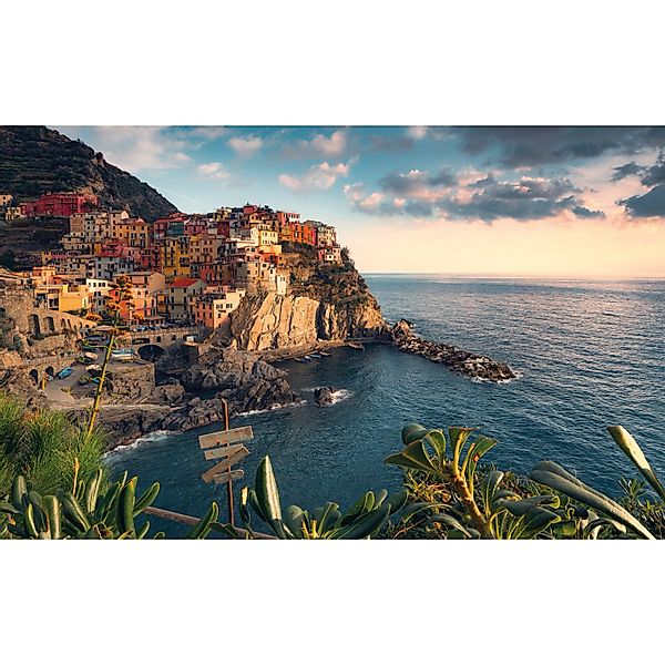 Sanders & Sanders Fototapete Landschaft Grün Beige und Blau 450 x 280 cm 61 günstig online kaufen