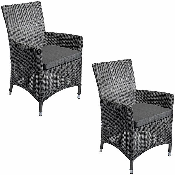 Destiny Gartensessel "SANTOS", (Set, 2 St.), Polyrattan, inkl. Auflage günstig online kaufen