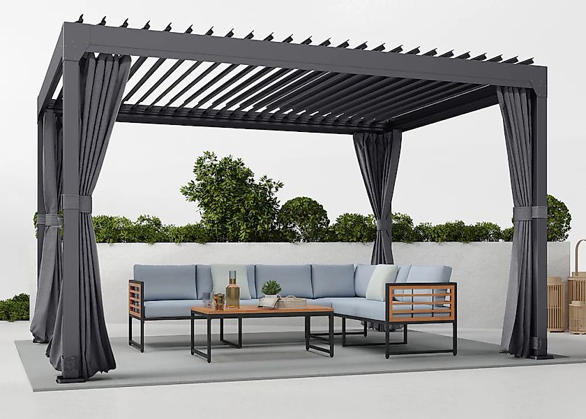 KONIFERA Pavillon "Palma", Pergola, mit Lamellendach, Sockelmaß: 300x300 cm günstig online kaufen