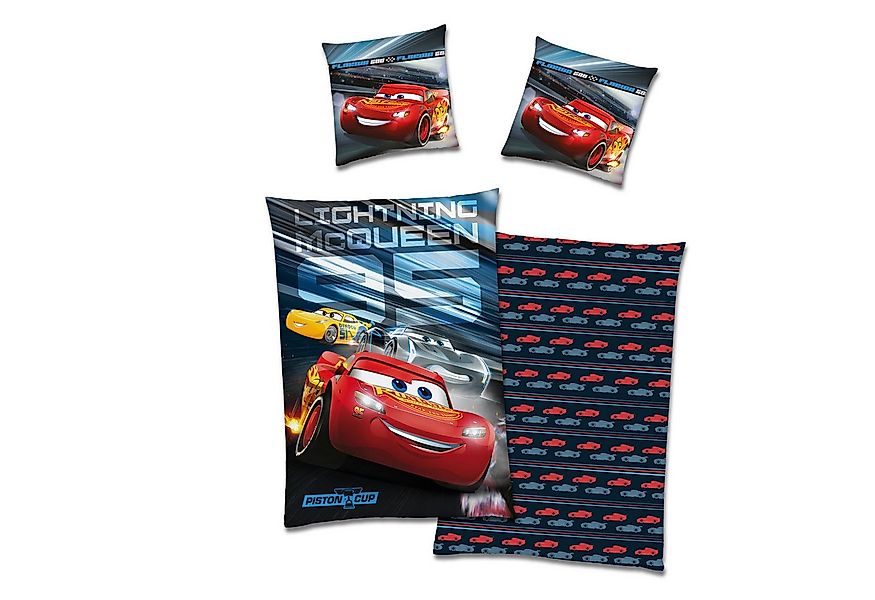 Familando Kinderbettwäsche Disney Cars 135x200 80x80 cm Fleece-Bettwäsche m günstig online kaufen