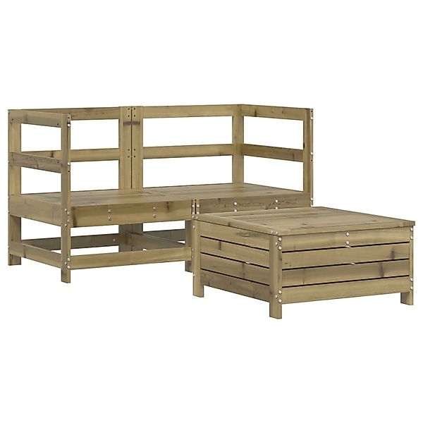 vidaXL 3-Tlg Garten-Sofagarnitur Kiefernholz Imprägniert 3250755 günstig online kaufen