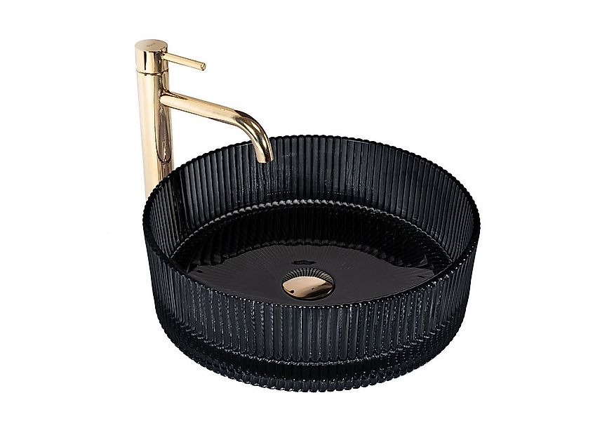 GTM Design Aufsatzwaschbecken Glas - Modern Waschbecken ohne Hahnloch Oval günstig online kaufen