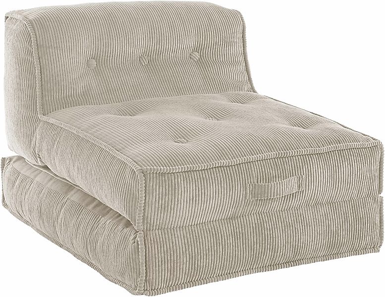 INOSIGN Sessel "Pia", Loungesessel aus Cord, in 2 Größen, Pouf-Funktion. günstig online kaufen