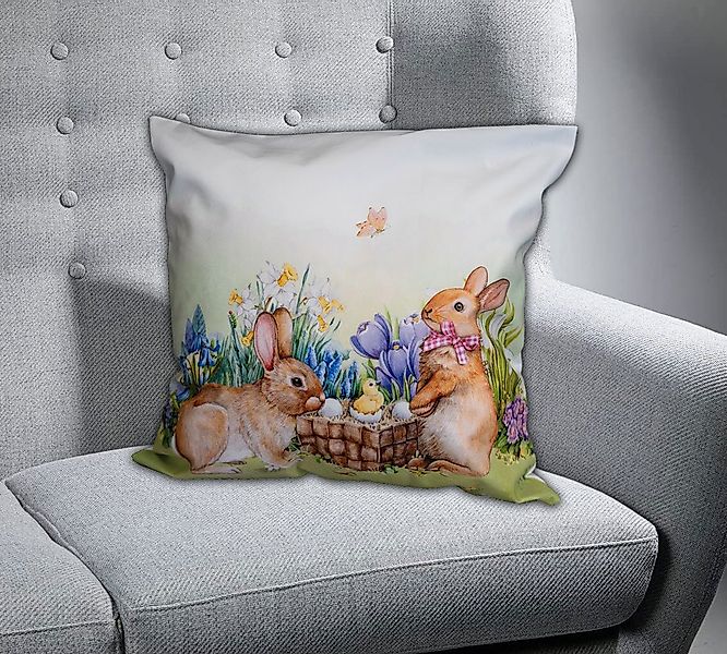 texpot Kissenhülle Dekokissen Druck Osterhase Ostern Frühling, (1 Stück) günstig online kaufen