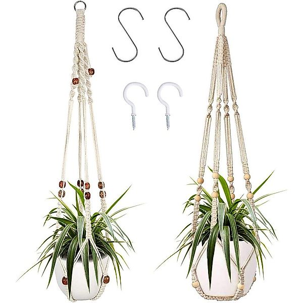 NUODWELL Blumenampel 2 Stück Makramee Blumenampel günstig online kaufen