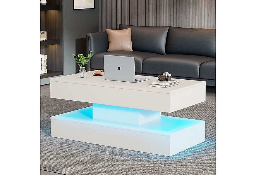 STILVORA Couchtisch Hebbarer Wohnezimmertisch mit LED,Beistelltisch mit Sta günstig online kaufen