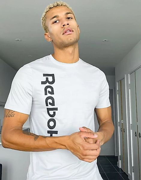Reebok – Mens Workout – T-Shirt in Grau-Weiß günstig online kaufen