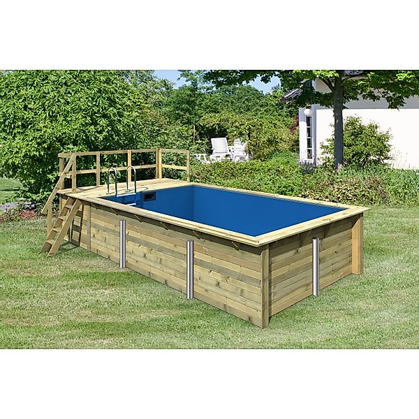 Karibu Rechteckpool "Malta A BxLxH: 353x530x124 cm mit Sonnendeck" 44 mm st günstig online kaufen