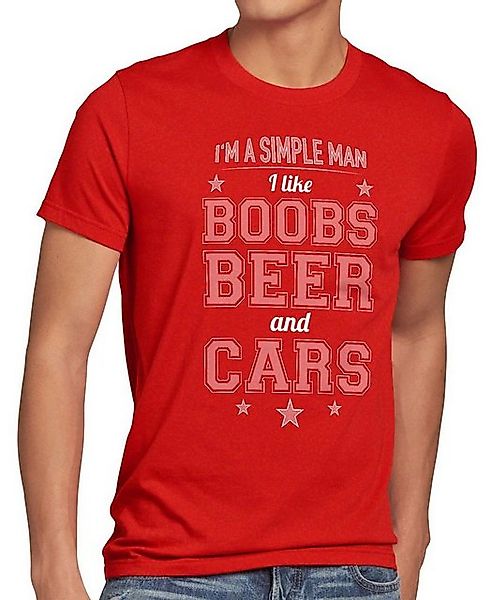 style3 T-Shirt Simple Man boobs beer car auto bier titten vatertag männerta günstig online kaufen
