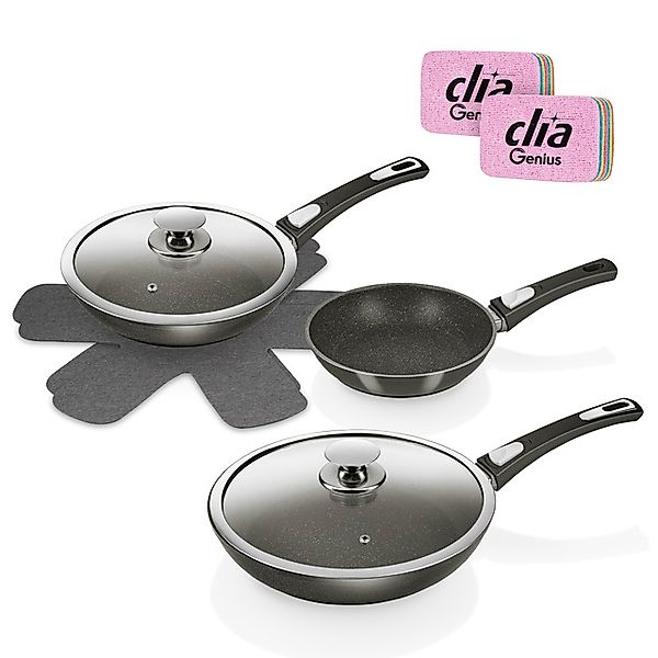Genius Pfannen-Set »Bonafit Ø 20, 24, 28 cm, inkl. Rainbow Schwämme, Set 9- günstig online kaufen