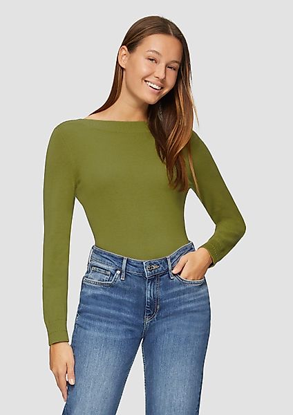 s.Oliver Longpullover Strickpullover Strickpullover mit U-Boot-Ausschnitt günstig online kaufen