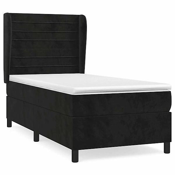 vidaXL Boxspringbett mit Matratze Schwarz 100x200 cm Samt1372709 günstig online kaufen