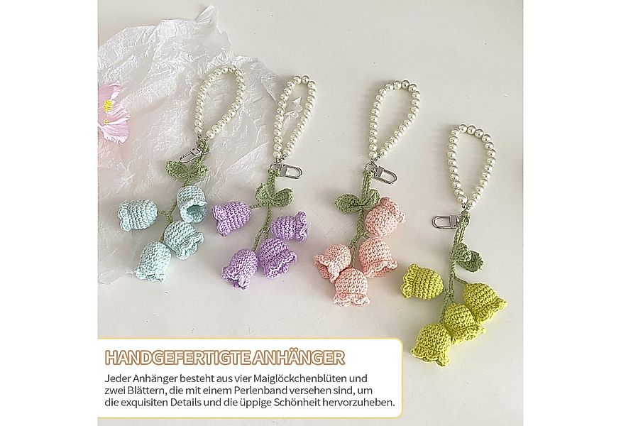 Refttenw Schlüsselanhänger Handgehäkelt Blüten Schlüssel Anhänger Rucksack- günstig online kaufen