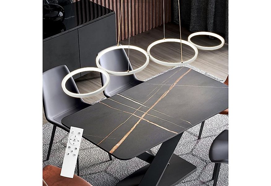 Nettlife LED Pendelleuchte Esszimmer Esstischlampe Schwarz Dimmbar 4Ring mi günstig online kaufen