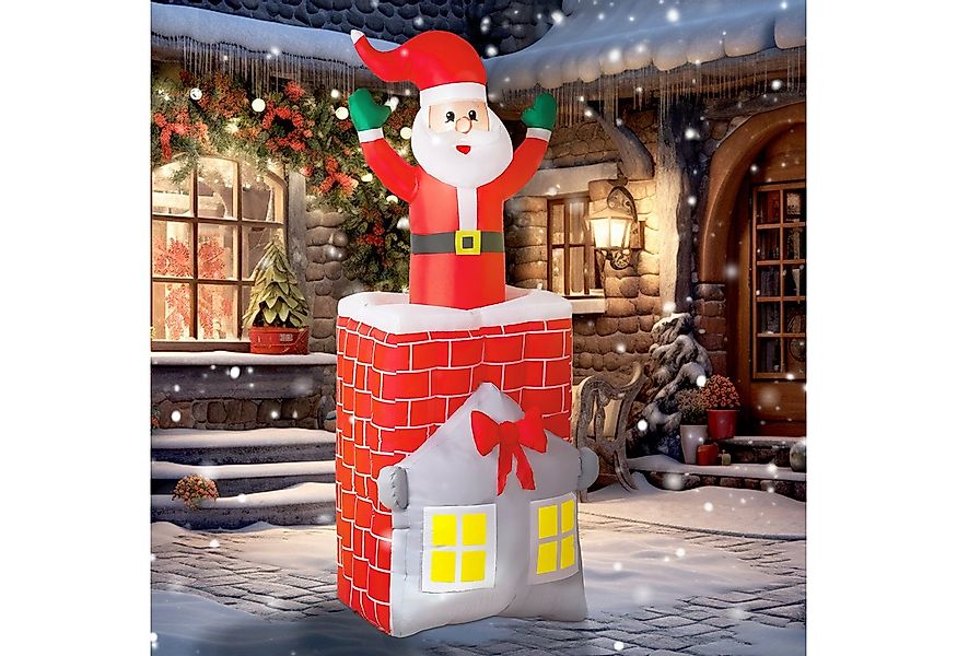 Outsunny Weihnachtsfigur mit LED-Lichtern, Hebebühne (210cm Dynamischer Wei günstig online kaufen