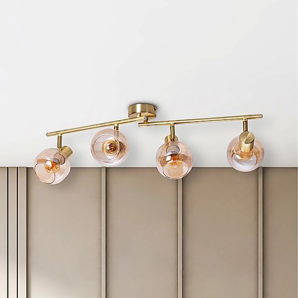 näve Deckenstrahler Libby, ohne Leuchtmittel, 2flg. flexibel verstellbar Gl günstig online kaufen