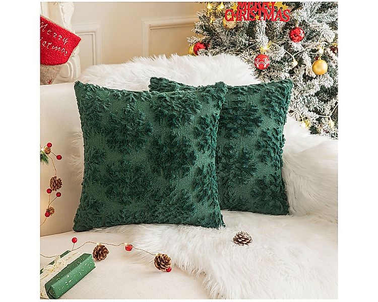 Qelus Kissenbezüge Kissenbezug Weihnachtsbaum Bestickt Zottelig Weihnachtsk günstig online kaufen