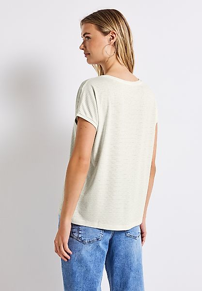 STREET ONE T-Shirt aus elastischem Materialmix günstig online kaufen