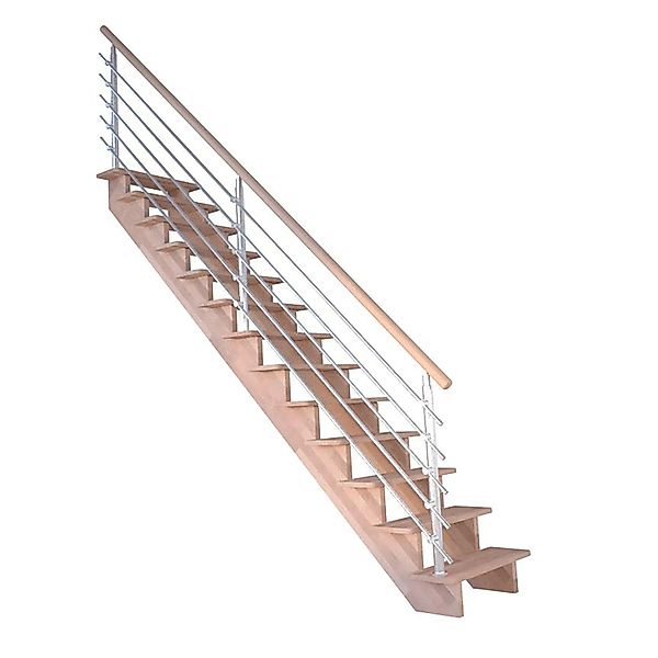 Treppe Lindos Pro Buche Gerade 100 cm Design-Geländer-Edelstahl FSC® günstig online kaufen