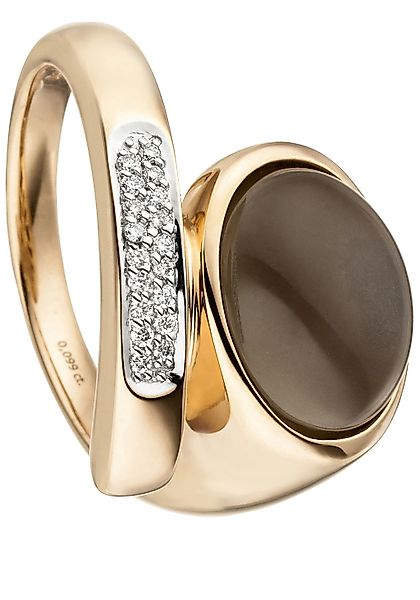 JOBO Fingerring "Ring mit Mondstein und 18 Diamanten", 585 Roségold günstig online kaufen