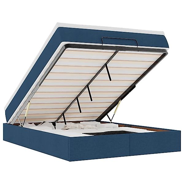 vidaXL Bett Ottoman-Bett mit Matratze Blau günstig online kaufen
