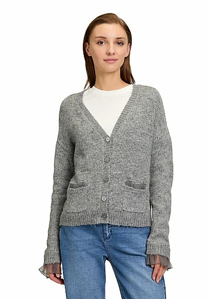 Cartoon Strickjacke "Cartoon Damen Strick-Cardigan mit Knopfleiste", Rüsche günstig online kaufen