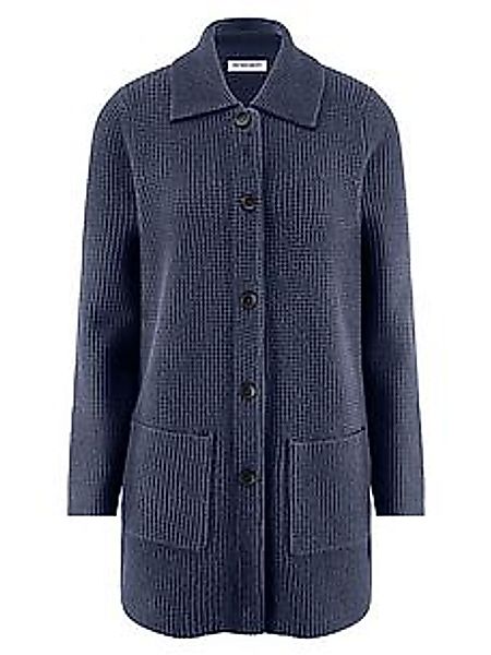 Long-Strickjacke aus Schurwolle und Kaschmir Peter Hahn blau günstig online kaufen