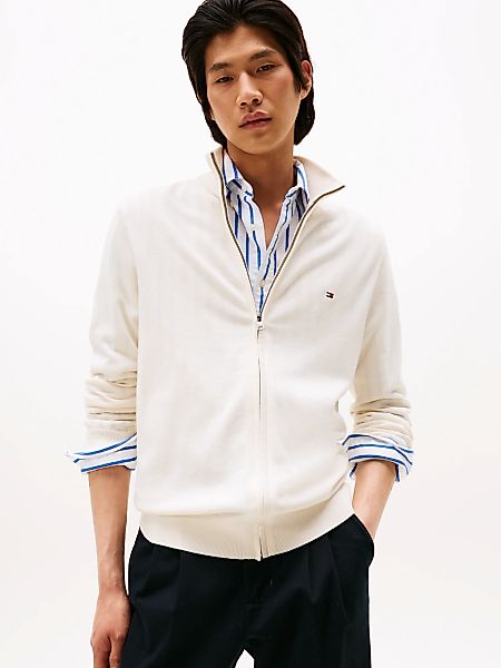 Tommy Hilfiger "ESSENTIAL COTTON ZIP THRU" mit Logostickerei günstig online kaufen