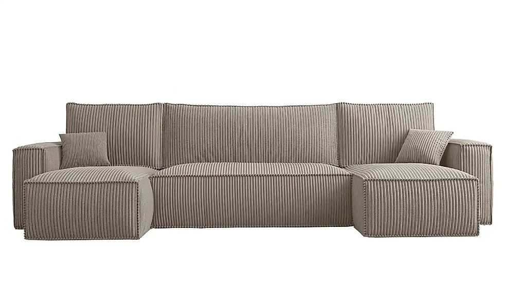 Wohnlandschaft mit Schlaffunktion Scarlo ¦ beige ¦ Maße (cm): B: 312 H: 83 günstig online kaufen