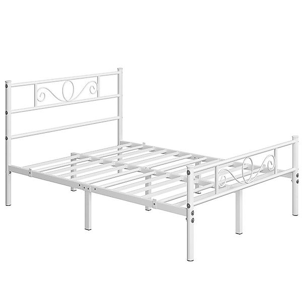 Yaheetech Bettgestell Metallbett mit Kopfteil, Einzelbett/Doppelbett günstig online kaufen