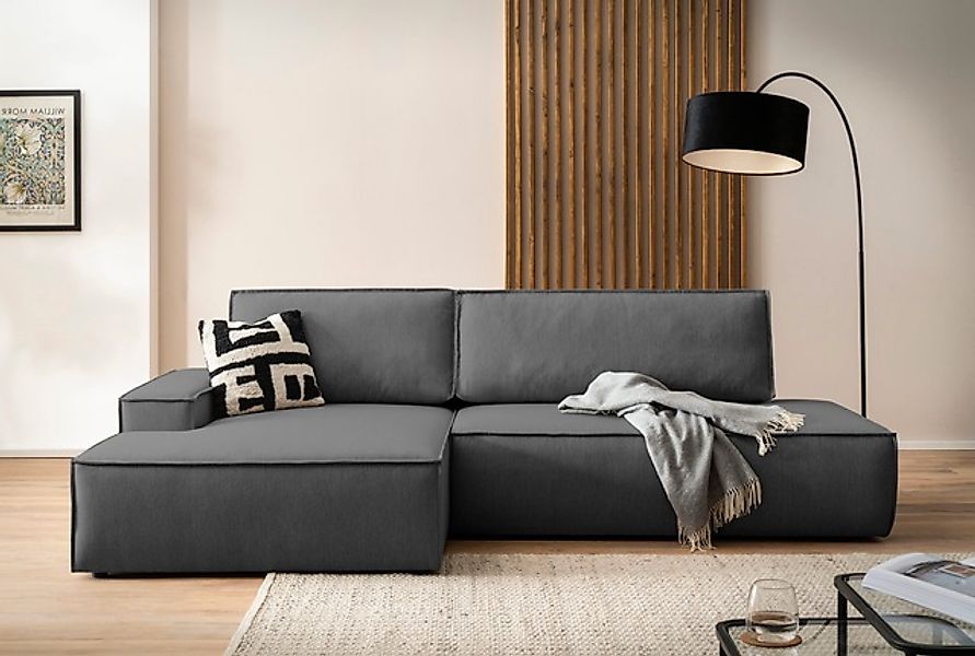 Home affaire Ecksofa »SHERWOOD, Schlafsofa in L-Form offen (275cm), Cord, L günstig online kaufen