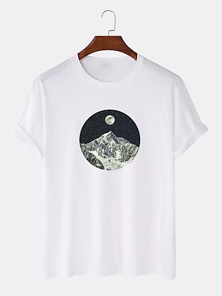 Herren 100% Baumwolle Grafik gedruckt Casual Kurzarm T-Shirts günstig online kaufen