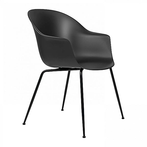 Gubi - Bat Dining Chair Gestell schwarz - schwarz/Sitzschale Polypropylen/B günstig online kaufen