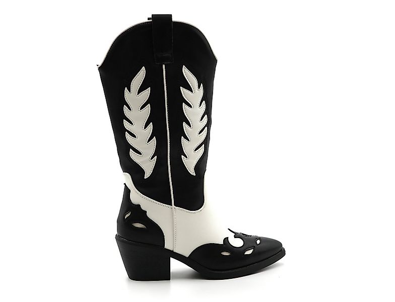 Sonderpostendiscount Damen Cowboy Stiefel Schwarz mit seitlichem Reißversch günstig online kaufen