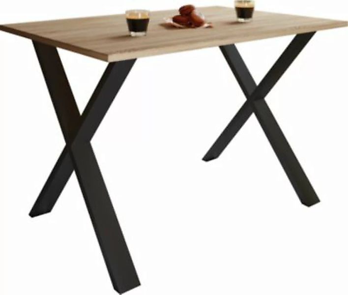 VCM Premium Holz Esstisch Küchentisch Speisetisch Tisch Xona X Schwarz brau günstig online kaufen