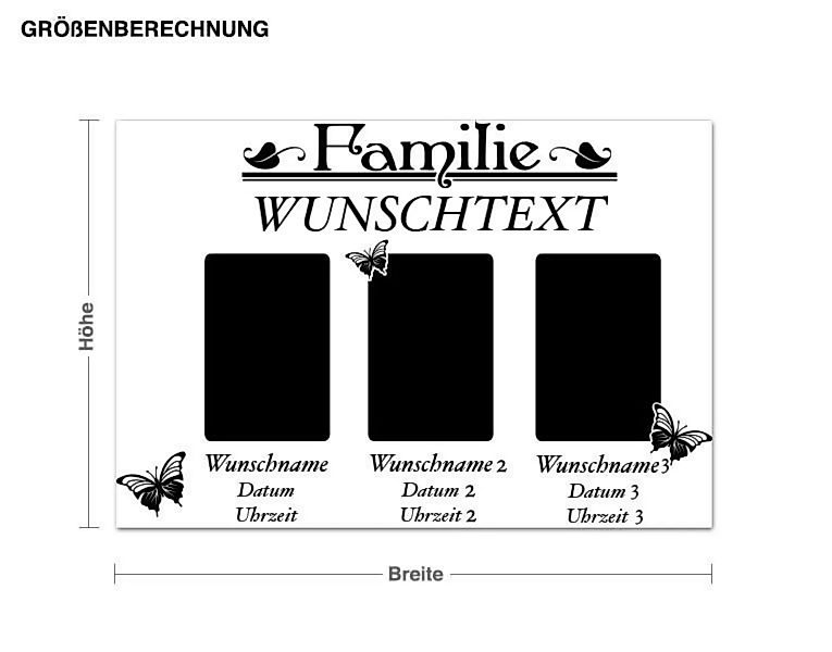 Wunschtext-Wandtattoo Wunschtext-Familien Rahmen günstig online kaufen