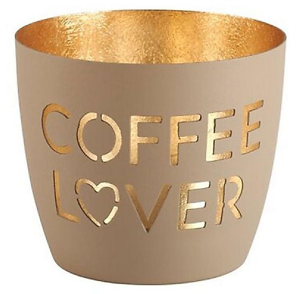 Giftcompany Kerzenhalter Windlicht Madras Coffee Lover Sandstone Gold günstig online kaufen