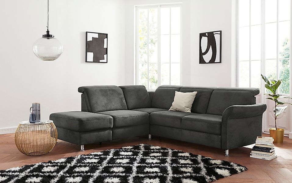 sit&more Ecksofa "Darwin L-Form" inklusive Federkern, wahlweise mit Kopftei günstig online kaufen